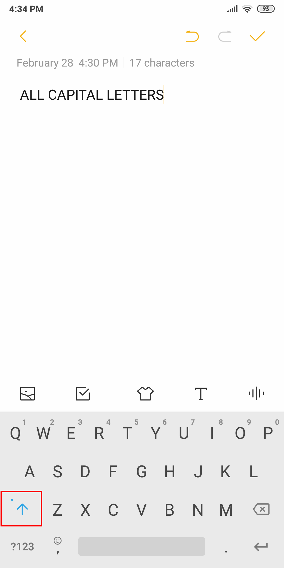 Capital Letters On Android Phones