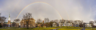 Rainbow arcing over Webster Hall