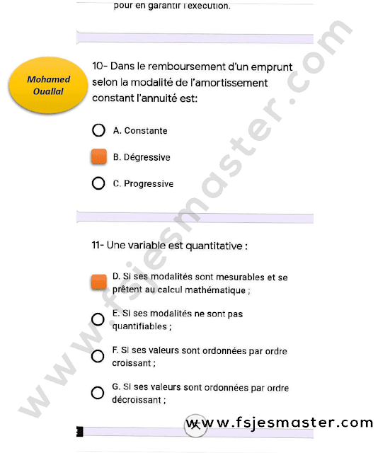 Correction du Concours Master Finance Islamique 2020-2021 - Fsjes Agdal