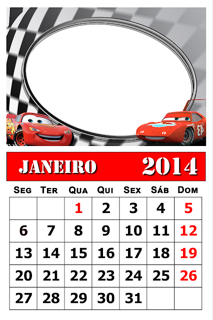 Calendário para 2014 de bloco com moldura