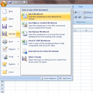 Office button excel 2007