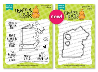 Newton's Nook Designs Newton's Reading List Stamp Set and coordinating Newton's Reading List Die Set