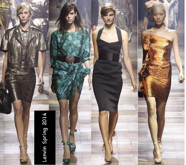 lanvin womens spring 2014 metallic dresses