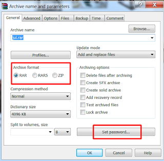 cara memberi password atau kata sandi pada file rar atau zip