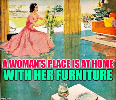 The Furnished Life: A woman's place is at home with her furniture. Memes by Eve @ imgflip.com