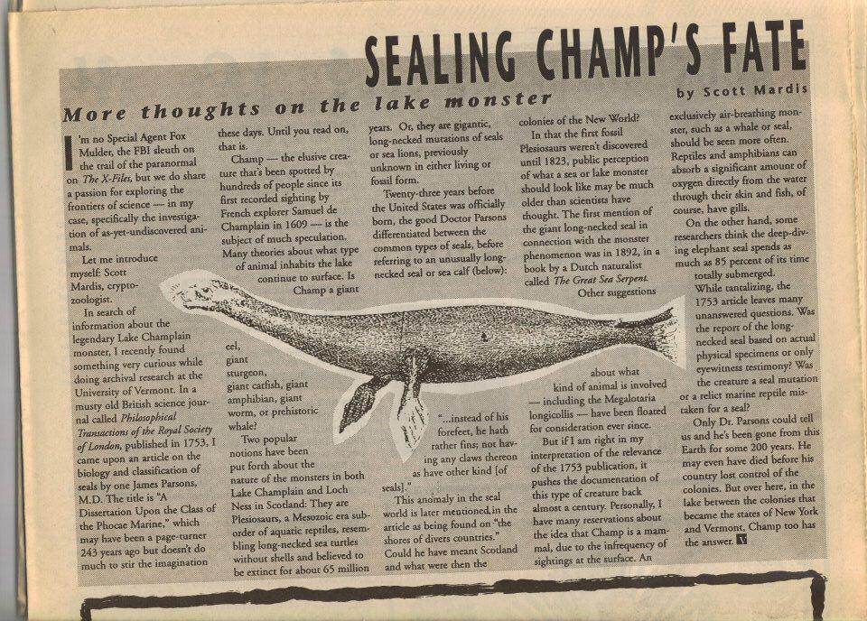 ShukerNature: THE LONG-NECKED SEAL IN CRYPTOZOOLOGY - PART 1