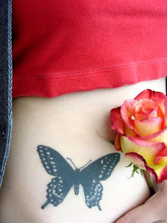 Nice Low Body Front Tattoo Ideas With Butterfly Image Gallery