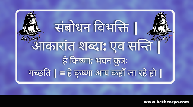 संबोधन विभक्ति | आकारांत शब्दा: एव सन्ति |