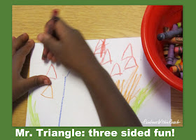 photo of: Triangles in drawing, Preschool triangles, Shapes in preschool, Shapes in kindergarten