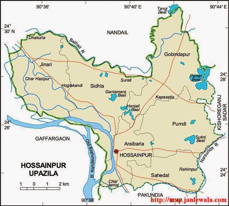 hossainpur upazila map of bangladesh