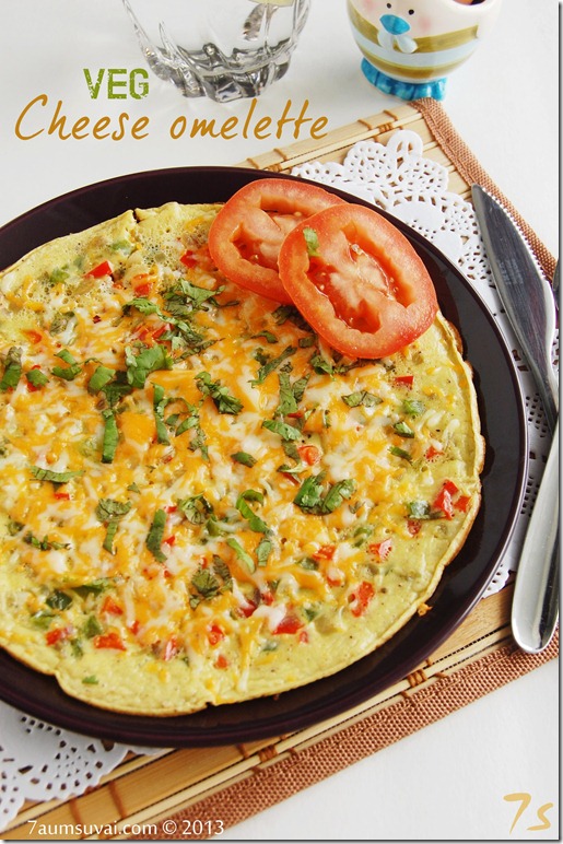 Vegetable cheese omelette