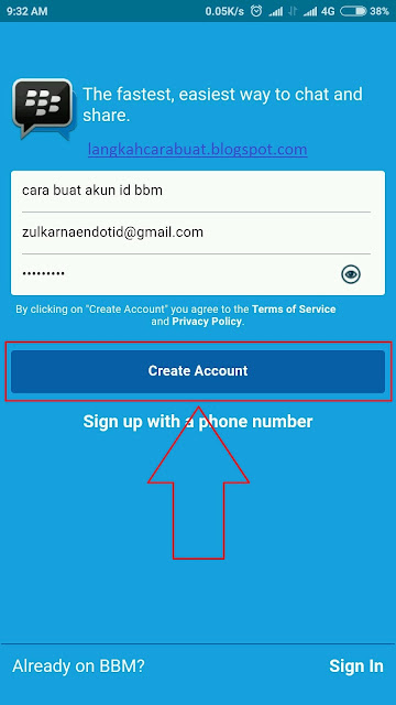 cara membuat akun bbm baru