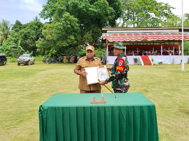 Penjabat Bupati Tambrauw Resmi Membuka TNI Manunggal Membangun Desa Ke 115 TA 2022 Di Kampung Bama Distrik Bamusbama Kabupaten Tambrauw