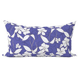 White Floral on Periwinkle Decorative Pillow
