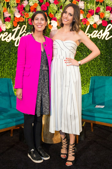 TV host and fashion journalist, Louise Roe, interviewed by Jessica Moazami aka Fashion Junkie  at the Westfiield Old Orchasrd Fash Bash for fashion blog