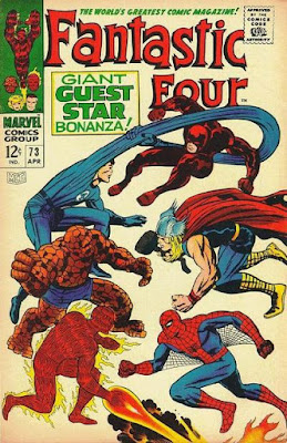 Fantastic Four #73, FF vs Daredevil, Spider-Man and Thor