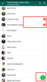 cara agar update status wa yang kalian buat tidak dilihat oleh orang tertentu