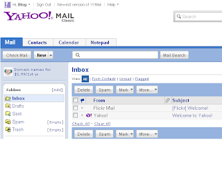 Tampilan Email Yahoo Clasic