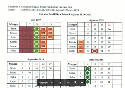 Kalender Pendidikan Bali 2019/2020