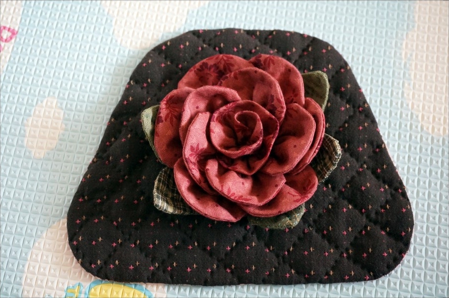 How to make tutorial rose flower shoulder Handbag purse women sewing quliting. Сумочка с розой. Мастер-класс по шитью