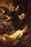 Sacrifice of Isaac by Rembrandt Harmenszoon van Rijn - Religious Paintings from Hermitage Museum