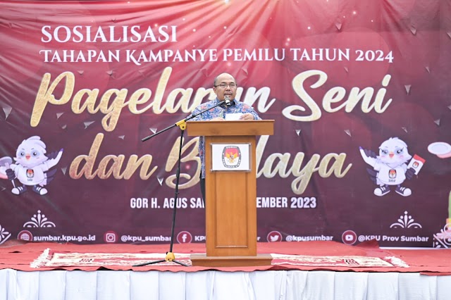 Hadiri Sosialisasi Pemilu 2024, Sekda Hansastri Imbau Masyarakat Sumbar Manfaatkan Hak Pilih