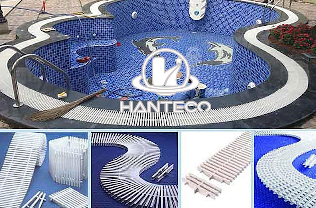 Thanh chắn máng tràn bể bơi chất lượng tốt tại Hanteco