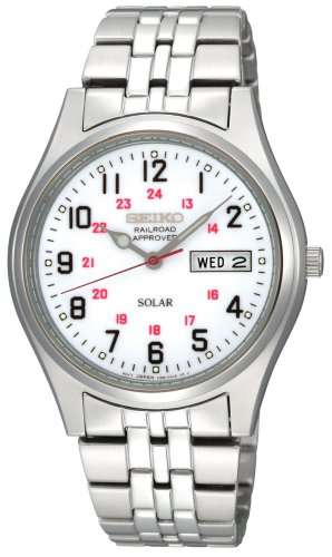 Seiko Men's SNE045 Solar White Dial Watch