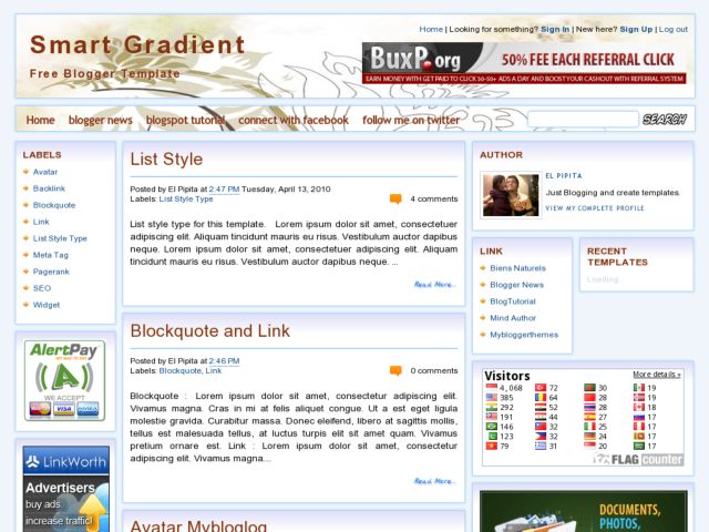 Smart Gradient Blogger Template