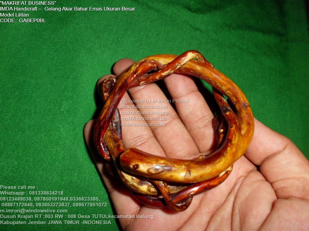  Kerajinan  Handicraft Gelang  Akar Bahar Full Warna Emas 