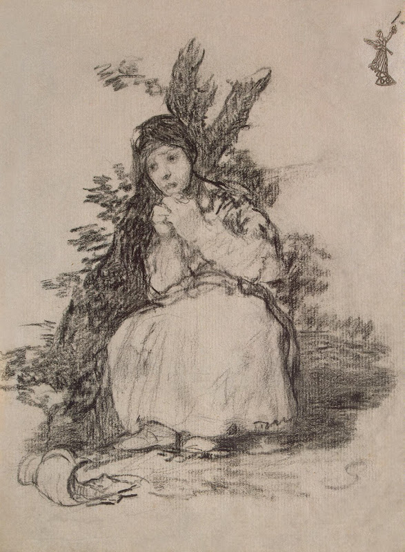 Broken Pot by Francisco Goya - Genre Drawings from Hermitage Museum