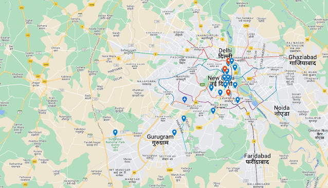 Things to do in Delhi Map