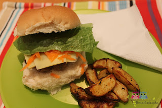 Homemade hamburgers and potato wedges