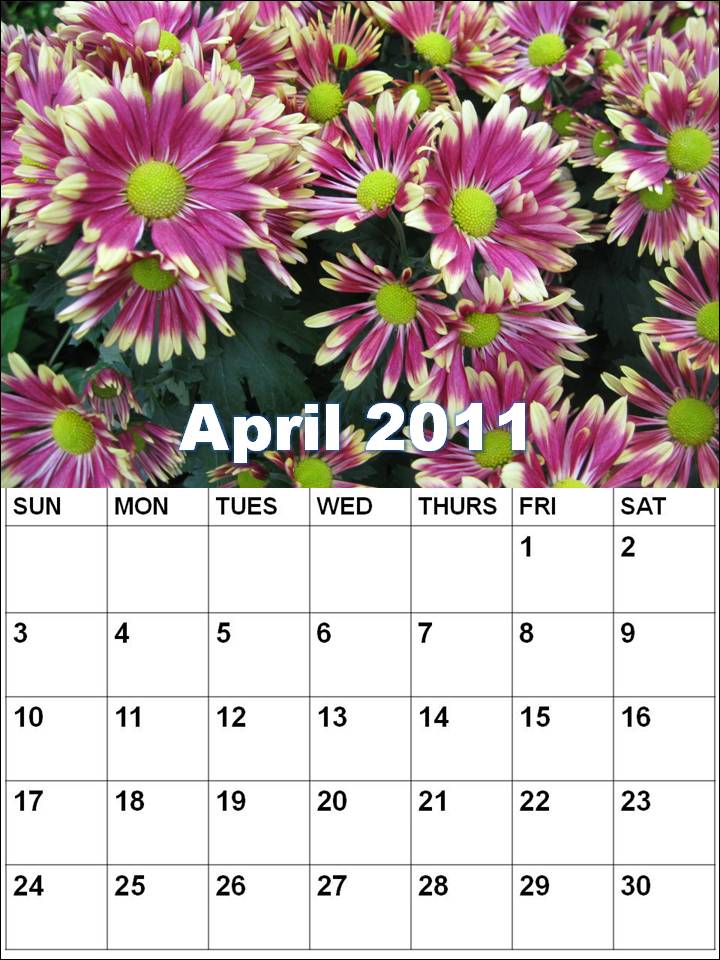 April 2011 Calendar. Blank Calendar 2011 April or