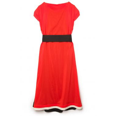 Belted Color Block Dress