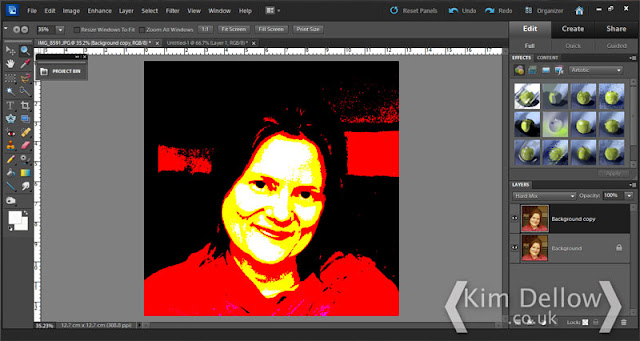 Changing the colours of a selfie in Photoshop Elements