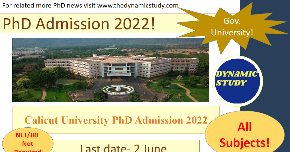 phd entrance exam 2022 calicut university