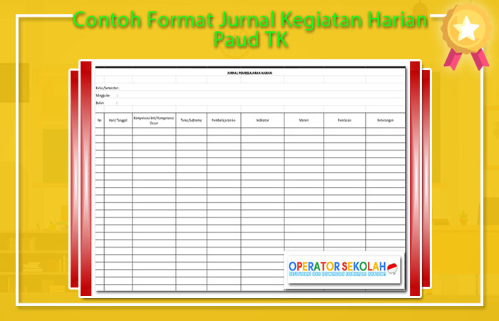 Contoh Format Jurnal Kegiatan Harian Paud TK