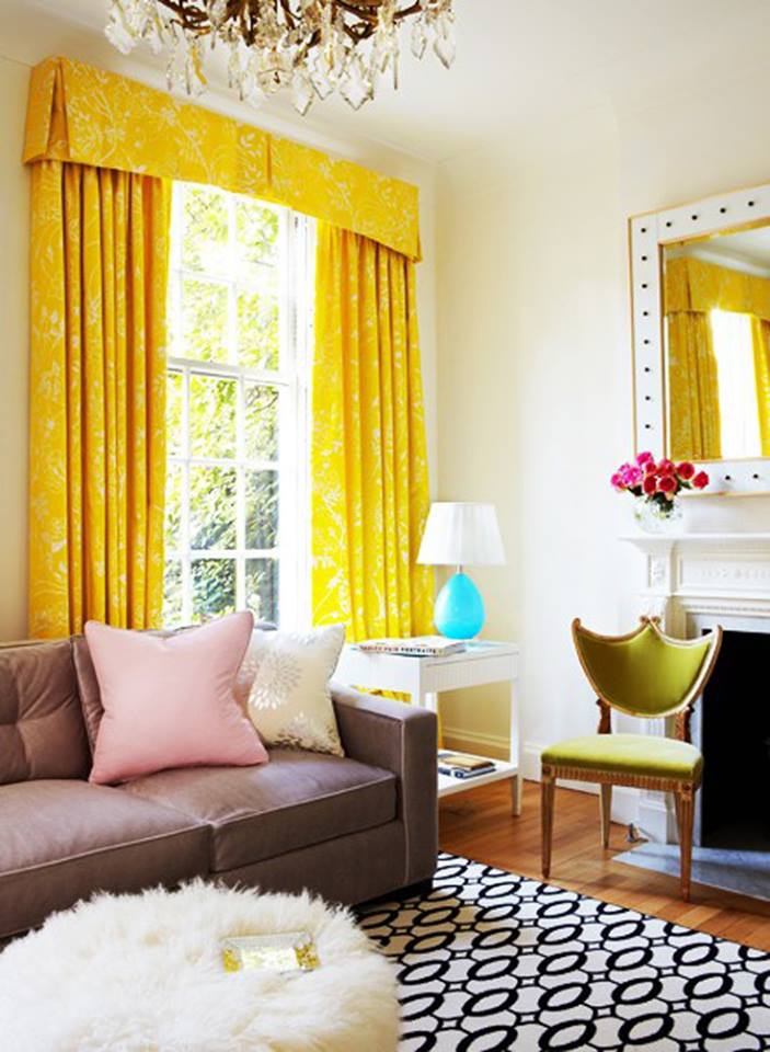 Yellow Living Room Curtains