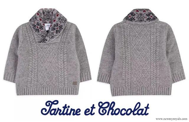 Prince Charles wore Tartine et Chocolat Fair Isle Shawl Collar Sweater