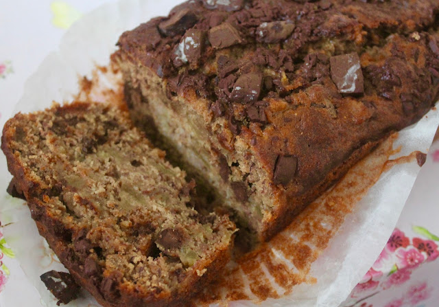Pear, chocolate and maple syrup banana bread