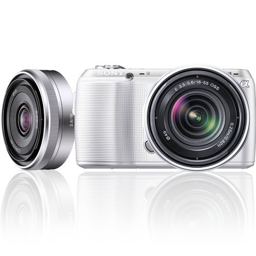 Sony Alpha NEX-C3 Digital Camera with 18-55mm  &  16mm Lens (White) Import Model No Warranty