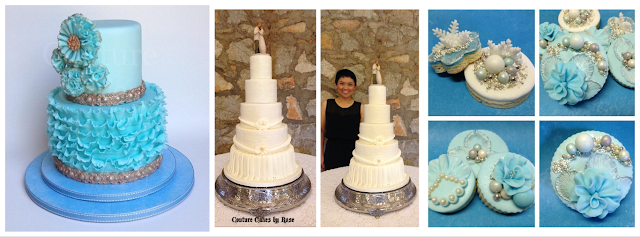 Rose de Guzman-Warnick Couture Cakes By Rose Interview  Blue, Purple, Pink Ruffles Gold Cake