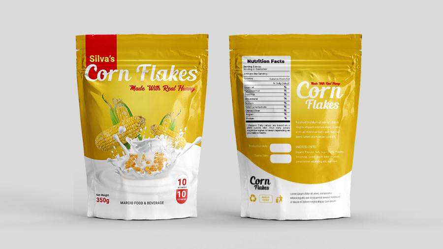 Corn Flakes Packaging Design Stand Up Pouch