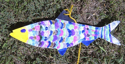 River herring decorated with glitter glue