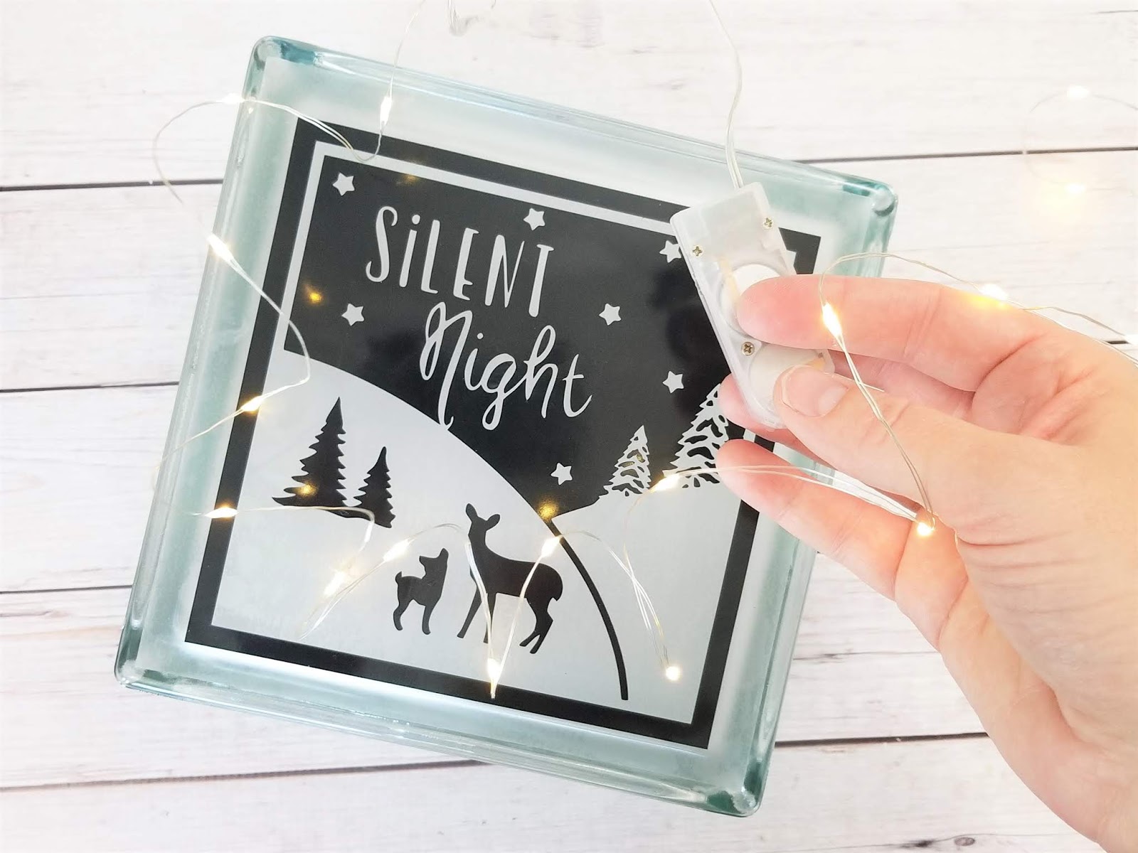 How to Decorate Glass Blocks with Lights and Vinyl (with your Cricut!) 