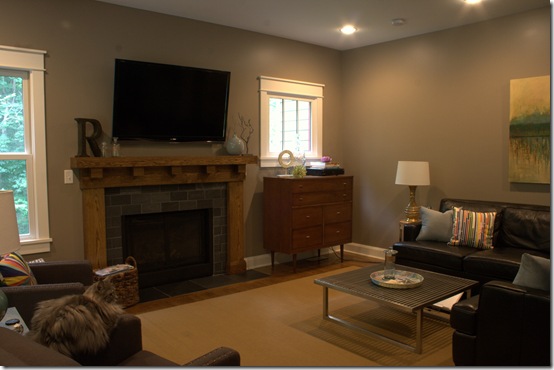 Living Room With Tv And Fireplace