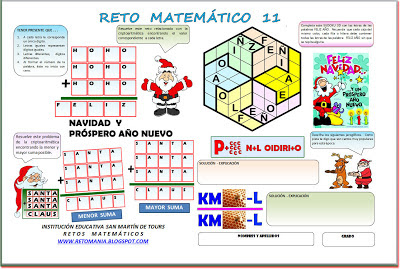 Reto Matemático, Problemas Matemáticos, Desafíos Matemáticos, Problemas de Ingenio Matemático, Criptoaritmética, Alfamética, Sudoku, Sudoku  3d, Jeroglíficos