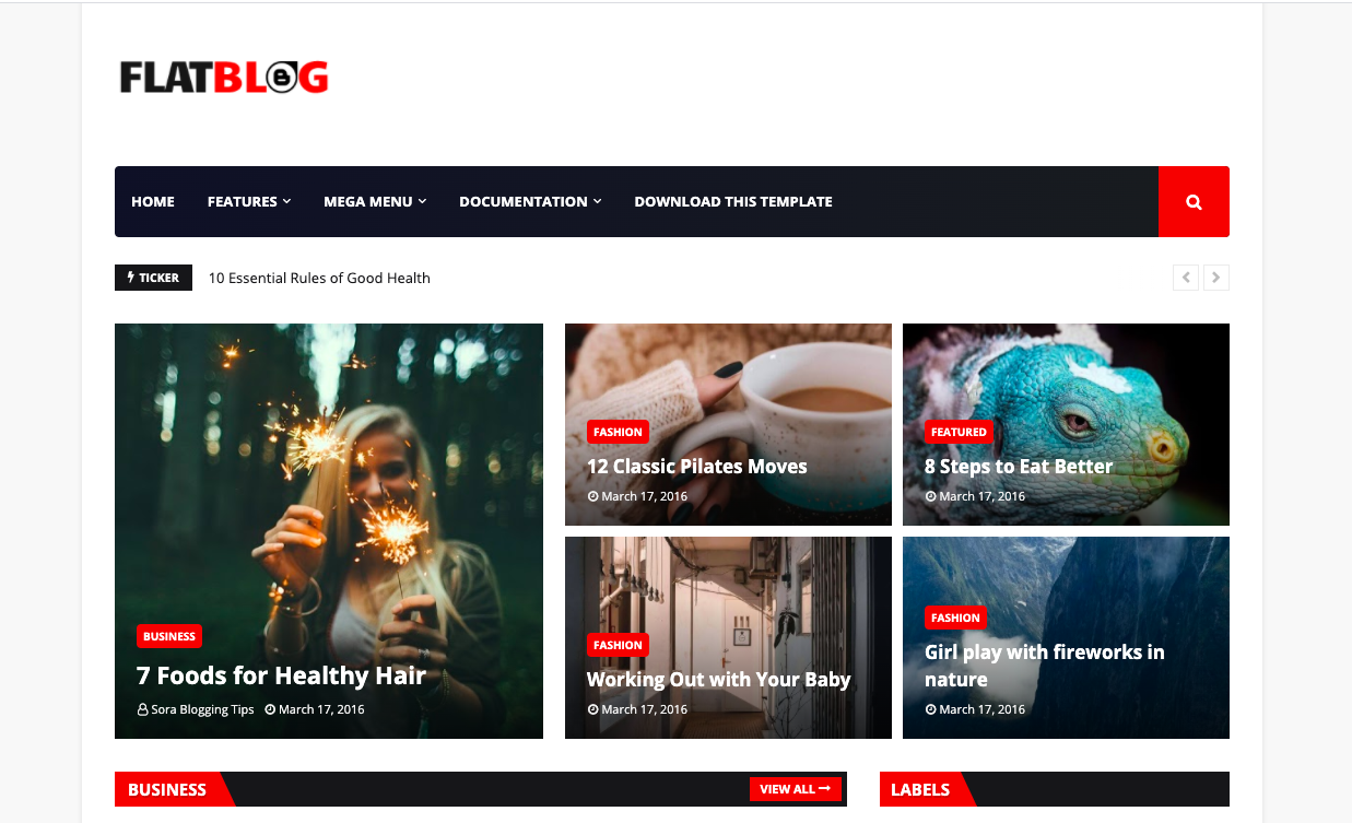 FlatBlog - Responsive Magazine Blogger Theme