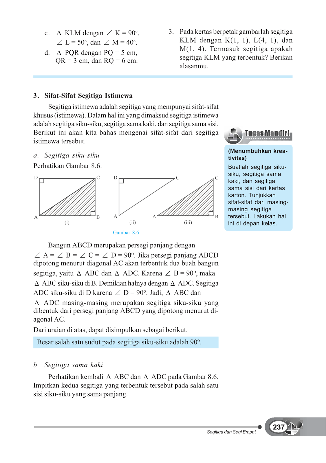 Materi Segitiga dan Segiempat SMP Kelas 7